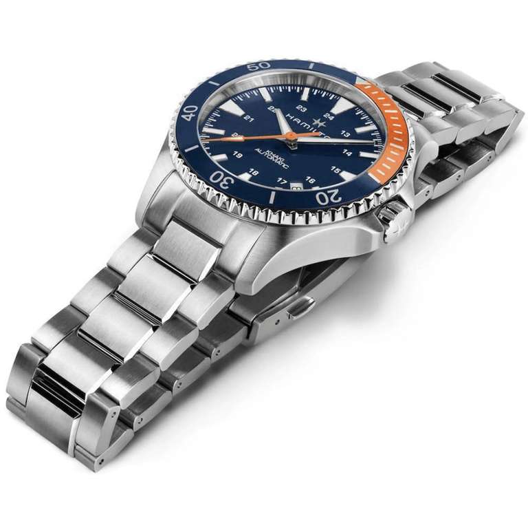 Hamilton Khaki Navy Scuba Automatic Blue Orange Stainless Steel Bracelet Mens Watch H82365141 £566.10 with code @ WatchNation