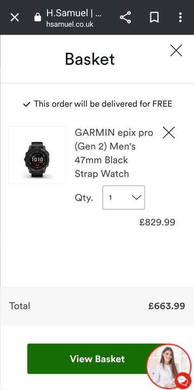 Garmin Epix Pro (Gen 2) 47mm Black silicone strap £663.99 for BLC Holders @ H Samuel