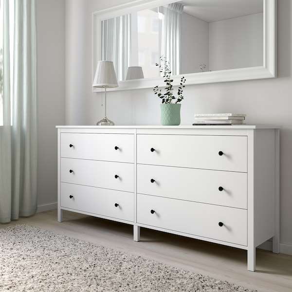 KOPPANG Chest of 6 drawers, white, 172x83 cm - free click & collect