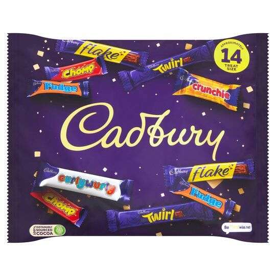 Cadbury Treat Size Milk Chocolate Variety 216G £1.50 clubcard price @ Tesco