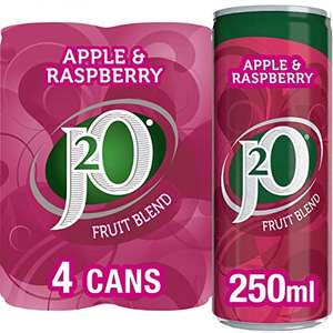J2o Apple & Raspberry Cans 4 X 250ml - 15% voucher and subscribe and save - as low as £1.40