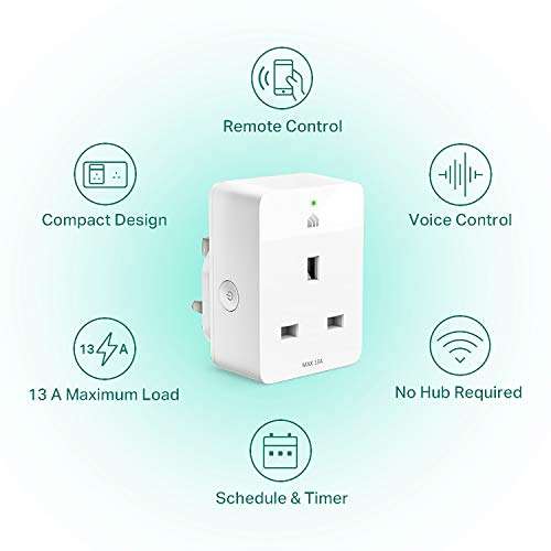 Kasa Mini Smart Plug by TP-Link, Wi-Fi Outlet, Works with Amazon Alexa(Echo and Echo Dot) £9.86 @ Amazon