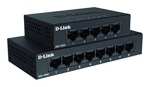 D-Link DGS-105GL 5-Port Gigabit Unmanaged Desktop Switch, Fanless