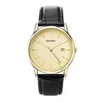 Sekonda Men's Classic 37mm Quartz Watch with Date Window and Leather Strap