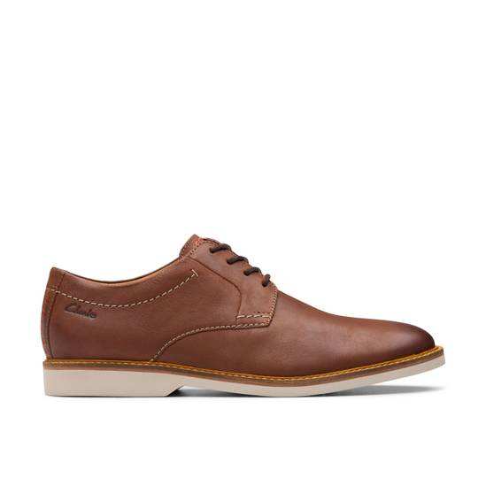 Clarks Men's Atticus LT Lace Dark Tan Leather Derby Lace Up Shoes - Sold & Delivered by Clarks