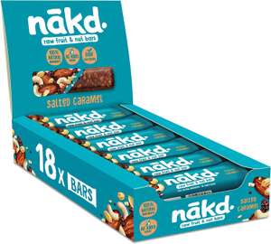 Nakd Salted Caramel Natural Fruit & Nut Bars 35g (Pack of 18) £9 / £8.55 Subscribe & Save @ Amazon