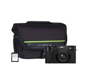 Fujifilm X100V Mirrorless Camera with 23mm f/2 Fujinon Lens, 64GB SD Card & System Bag - Black