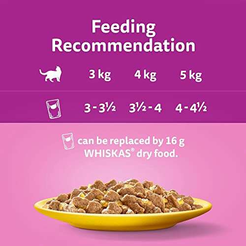 Whiskas 1 plus Adult Poultry Selection Cat Food in Jelly 40 x 85 g Pouches £10.99 (Prime Exclusive) @ Amazon
