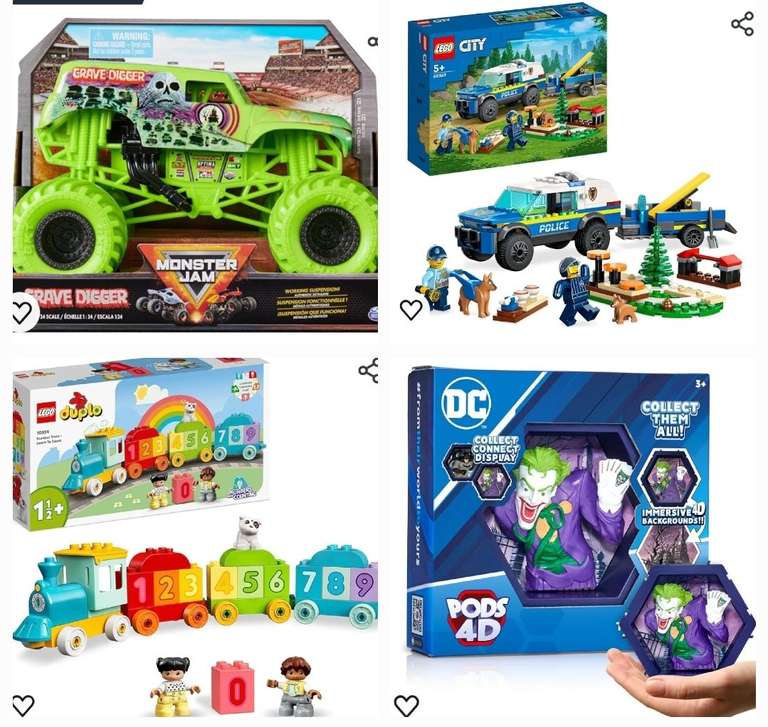 2 for £20 on selected toys inc Lego, lamaze, tomy bluey, disney , moster jam, duplo & more. New items added