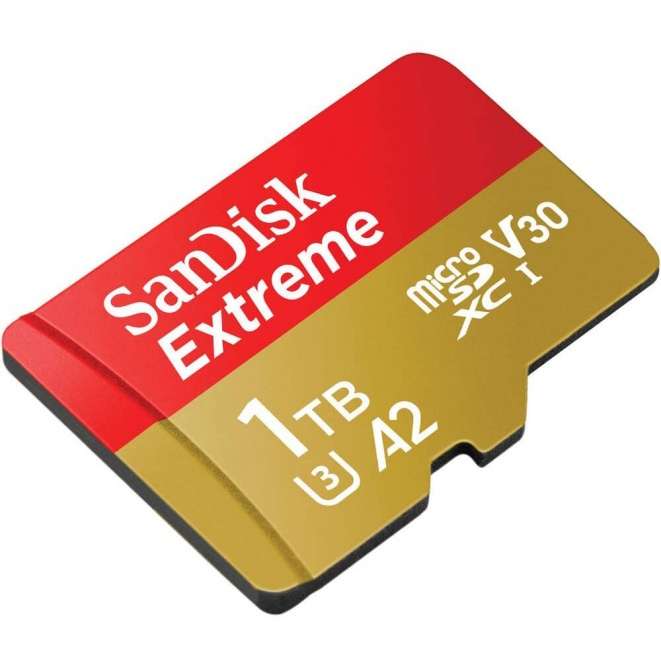 1TB - SanDisk Extreme microSDXC 190/130MB/ss UHSI U3 Class 30 (V30) A2 no Adapter
