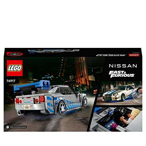 LEGO 76917 Speed Champions 2 Fast 2 Furious Nissan Skyline GT-R (R34) Race Car with Racer Minifigure