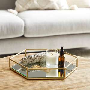 Hexagonal Tray Gold, £5 + free click and collect @ Dunelm