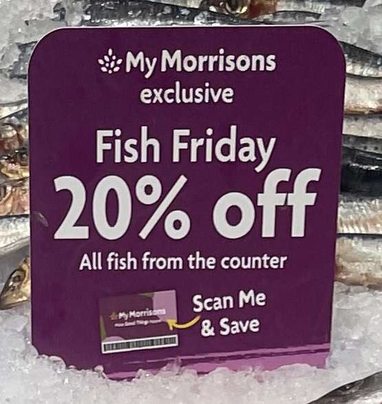 Whole Salmon @ Morrisons Fish Counter £7.99 Per kg + 20% off With Fish Fridays (£6.39 per kg) or Cod Fillet £10.39 KG with My Morrisons Card