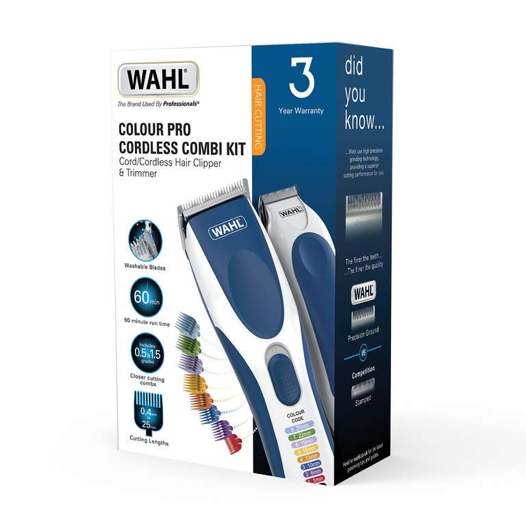 Wahl Colour Pro Cordless Combi Kit, Hair Clippers for Men, Head Shaver, Men's Hair Clippers with Beard Trimmer