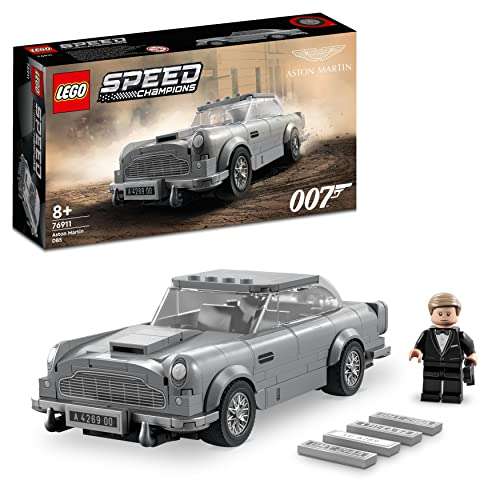 LEGO 76911 Speed Champions 007 Aston Martin DB5 James Bond Replica Toy Car Model Kit for Kids with Minifigure