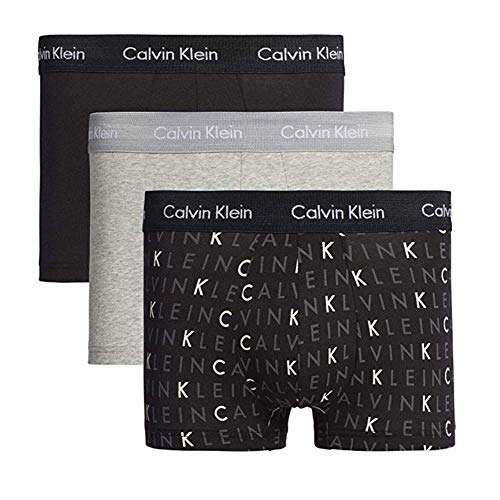 Calvin Klein Cotton Stretch Boxer Brief, Pack of 3, Black/White/Grey at  John Lewis & Partners