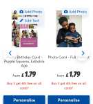 Buy 3 cards get 4th free on all cards. Includes photo cards. Online or in store. Prices start 99p
