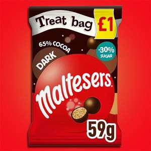 1 x Dark Maltesers Chocolate Treat Size 59g Pack 10p each (BB 04/06/23) Minimum £20 Spend @ Discount Dragon