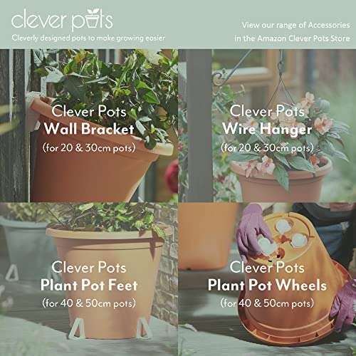 Clever Pots Plastic Plant Pot, 30cm Outdoor or Indoor Pot with Drainage Holes Terracotta Colour £3 @ Amazon