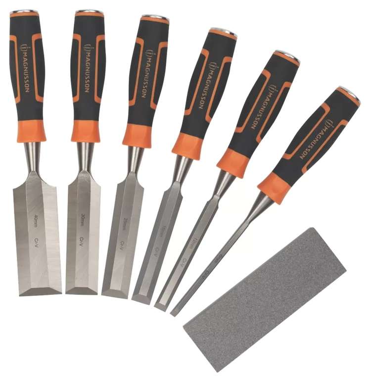 Magnusson 7 Piece Bevel Edge Wood Chisel Set - Free Click & Collect