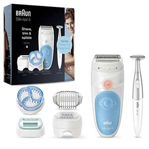 Braun Silk-épil 5, Epilator for Women for Gentle Hair Removal, with 5 Extras, Pouch, Bikini Styler, 5-815