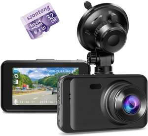 Dash Cam with Card, Front Dash Camera DVR, with Night Vision, 170°Wide Angle - w/voucher + code sold by ssontong dash cam FB Amazon