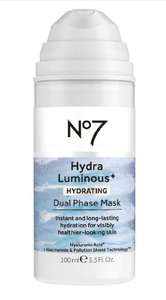 2 x No7 HydraLuminous+ Dual Phase Mask 100ml (2 offers stacking) - Free click & collect