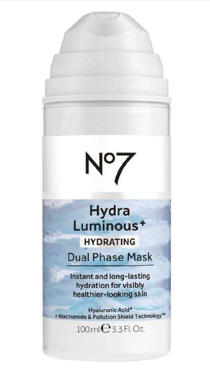 2 x No7 HydraLuminous+ Dual Phase Mask 100ml (2 offers stacking) - Free click & collect