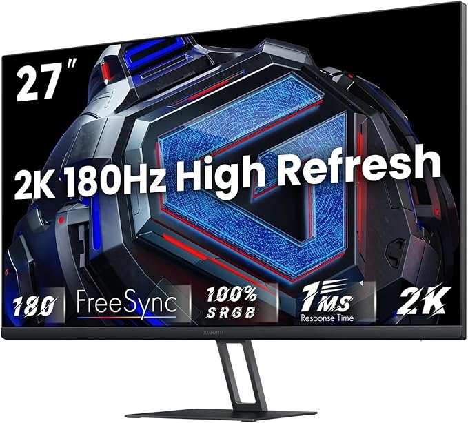 Xiaomi G27Qi Monitor - 27" 2K (2560x1440), Fast IPS, 180Hz, 1ms, Freesync Gaming Monitor With Code