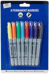 Pack Of 8 Coloured Permanent Markers