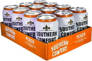 Southern Comfort Original and Peach Pre-mixed Drink Can, 33cl (Case of 12) Ready to Drink Spirit 4.6% Liqueur with Whiskey - £12.52 @ Amazon