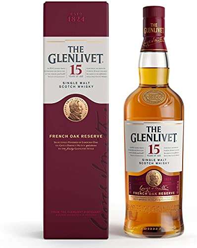 The Glenlivet 15 Year Old Single Malt Scotch Whisky (French Oak Reserve), 70 cl with Gift Box - £36.40 @ Amazon