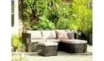 Habitat 4 Seater Rattan Effect Garden Sofa Set Brown W/Code