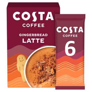 Costa Coffee 6x gingerbread latte sachets (Clubcard Price) + £1 cashback via Shopmium + prize draw entry