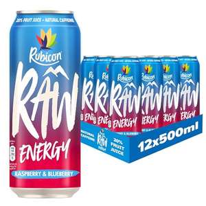 Rubicon RAW 12 Pack Cherry & Pomegranate 500ml Energy Drink £7.65 Subscribe and save