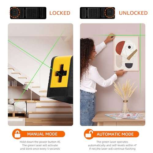 Amazon Basics Self-Leveling Cross-Line Green Laser Level with Case