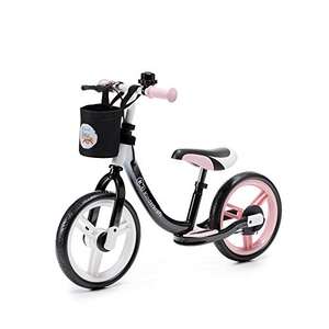 Kinderkraft Balance Bike SPACE, 12in Wheels, Adjustable Saddle, Footrest, Bag, Bell, from 2 Years (max 35 kg), Pink - £26.54 @ Amazon