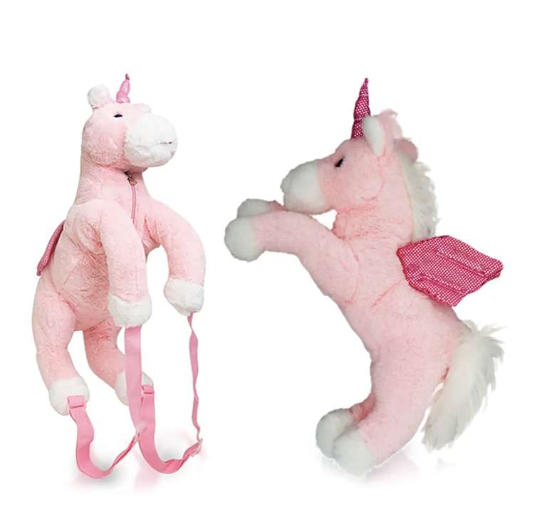 Back To School Plush Unicorn Backpack for Kids (in Pink) Reduced