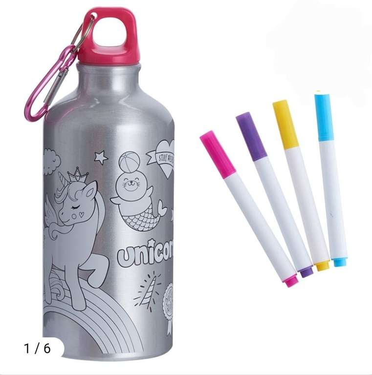 Wilko Colour Your Own Water Bottle now £2 + Free Collection @ Wilko