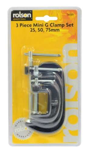 Rolson 3 piece G Clamp Set / 25, 50 and 75mm