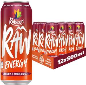 Rubicon RAW 12 Pack Cherry & Pomegranate 500ml Energy Drink £7.65 Subscribe and save