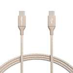 Amazon Basics Double Braided Nylon USB Type-C to Type-C 2.0 Cable | 1.8 m, Gold £2.66 With 40% Voucher @ Amazon