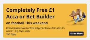 Free £1 - £10 bet on Football Bet Builder or ACCA this weekend 11-15th Jan