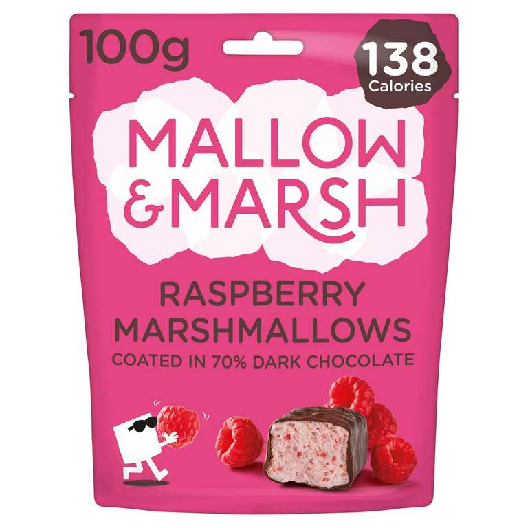 Mallow & Marsh Marshmallows (Vanilla & Milk Chocolate / Raspberry & Dark Chocolate / Salted Caramel) - £1.50 (Clubcard Price) @ Tesco