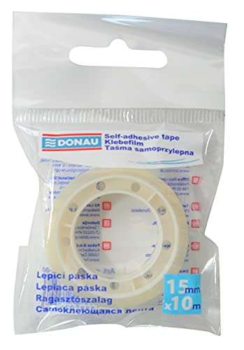 DONAU Self-Adhesive Tape made from yellowing-resistant polypropylene - Width 15mm / Length 10m