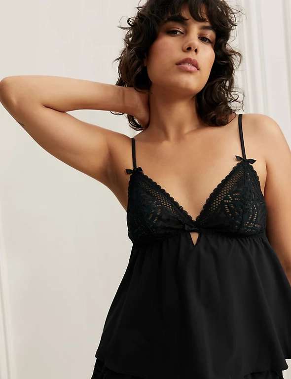 BOUTIQUE Joy Lace Non Wired Cami Set Now £13.00 with Free Click and collect From Marks and Spencer