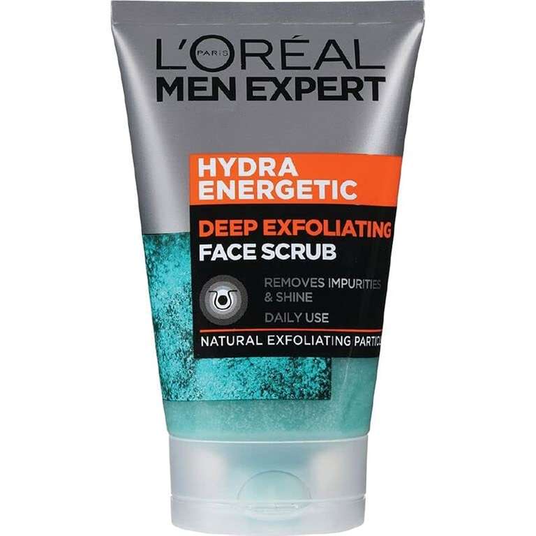 L'Oreal Paris Men Expert Face Scrub, Hydra Energetic Deep Exfoliating Face Wash for Men 100 ml £2.69 with Voucher + S&S