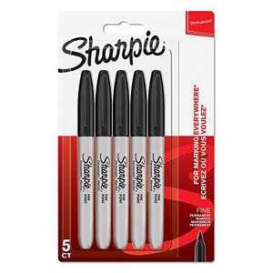 Sharpie Permanent Markers | Fine Point | Black | 5 Count (minimum order 2 ) £5.00 @ Amazon