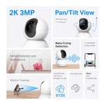 2x Tapo 2K Pan/Tilt Home Security Wi-Fi Camera, 360° horizontal and 114° vertical range, AI&Baby Cry Detection, 2way audio (Tapo C210P2)