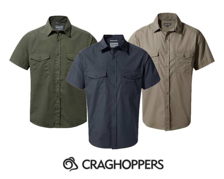 Craghoppers Men's Kiwi UPF 50+ Anti-Insect Short Sleeved Shirt | 3 Colours - S / M / L